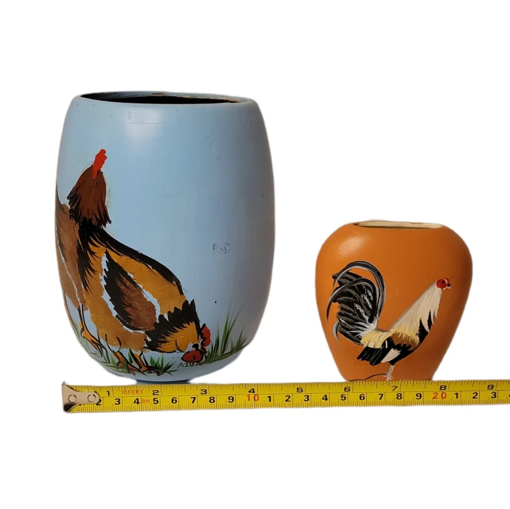 Azua hand painted vases.Set of Two